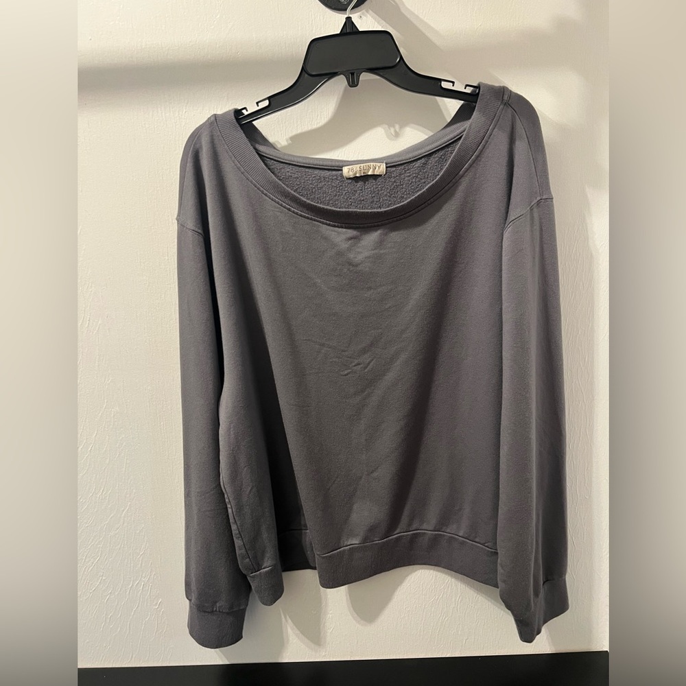 Gray Long Sleeve Top